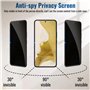 [2+2 Pièces] Anti-Espion Verre Trempé pour Samsung Galaxy S22, 3 Pièces Protection Écran et 2 Pièces Caméra Arrière Protecteur,9