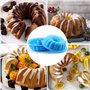 Moule à Brioche en Silicone Moulle À Pain De Mie Silicone AntiadhÉSif Moule à gâteau en Silicone en Spirale Moule à Gâteau Rond 