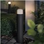 Philips Hue White LUCCA Potelet extérieur 1x9.5W - Anthracite, fonctionne avec Alexa, Google Assistant et Apple Homekit