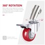 NEEWER Lot de 3 roulettes Pivotantes Diamètre de 75 mm, Construction en Métal et Base en Caoutchouc, Uniquement Compatible avec