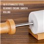 Tera Rouleau à Pâtisserie en marbre Blanc Poignées en Bois Cuisinier et pâtissier avec Base en Bois - 47cm Cadeau pour la Fête d