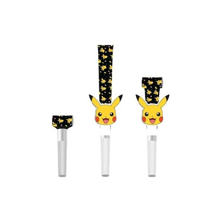 amscan- Lot de 8 bruyants Pikachu sous Licence Officielle Pokémon pour Enfants