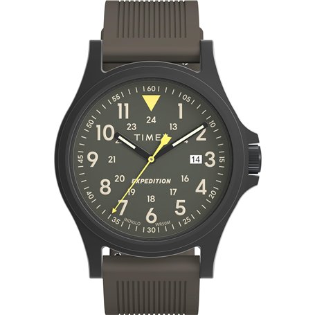 Timex Montre pour Homme Expedition Acadia 40 mm - Bracelet en Silicone Gris Acier