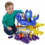Fisher-Price Coffret Piste de Course Batcave Propulsion et Course Batwheels DC avec Effets sonores et Lumineux