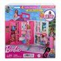 Barbie Maison de Vacances Coffret avec poupée, avec 4 Zones de Jeu Dont Une Cuisine, Une Salle de Bains, Une Chambre et Un Salon