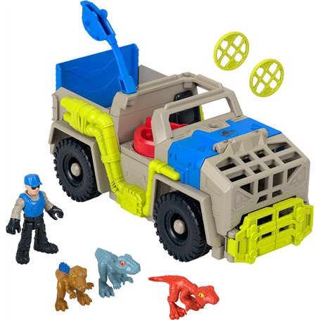 Fisher-Price Imaginext Coffret de Jeu Camion de Capture et de Transport des Dinosaures Jurassic World avec Figurines et véhicule