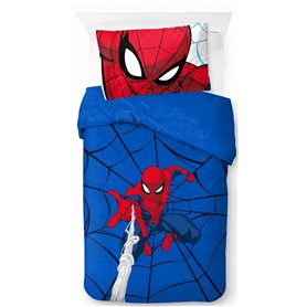 Jay Franco Marvel Spiderman Webtastic 100% Coton Ensemble Housse de Couette Lit Simple – Comprend Une Taie d’Oreiller 50 x 70 cm