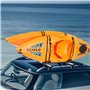 VEVOR Porte-Kayak pour Toit 2 Paires, Galerie de Toit en Acier Allié, Barres de Toit Souples en J, pour Planche de Surf, Canoë,
