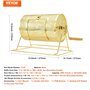 VEVOR Tambour de Tombola Loterie Loto, Capacité 2500 Billets ou 100 Balles de Ping-pong, Cage Jeu de Bingo en Métal, Plaquée en