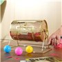 VEVOR Tambour de Tombola Loterie Loto, Capacité 2500 Billets ou 100 Balles de Ping-pong, Cage Jeu de Bingo en Métal, Plaquée en