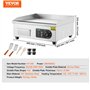 VEVOR Plancha Électrique 2800 W, Plaque à Snacker Commerciale de Table, Plaque de Cuisson en Fer et Inox, Température Réglable 5