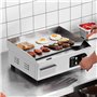 VEVOR Plancha Électrique 2800 W, Plaque à Snacker Commerciale de Table, Plaque de Cuisson en Fer et Inox, Température Réglable 5