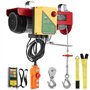 VEVOR Palan Électrique, Charge Double Câble 1000 kg, Télécommande Filaire 4,2 m et Sans Fil 100 m, Hauteur Levage Câble Simple 1