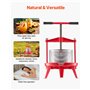 VEVOR Pressoir à Fruits Manuel 9 L, Presse à Vin Panier en Acier Inoxydable, avec Poignée en T et Structure Triangulaire, Presse