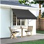 VEVOR Auvent de terrasse rétractable, 250 x 120 cm, store banne manuel avec manivelle, hauteur réglable 218-310 cm, abri pare-so