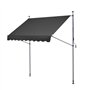 VEVOR Auvent de terrasse rétractable, 250 x 120 cm, store banne manuel avec manivelle, hauteur réglable 218-310 cm, abri pare-so