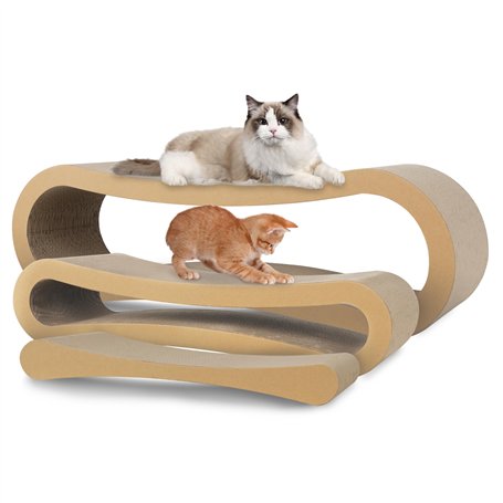 FluffyDream Griffoir 3 en 1 en carton pour chat