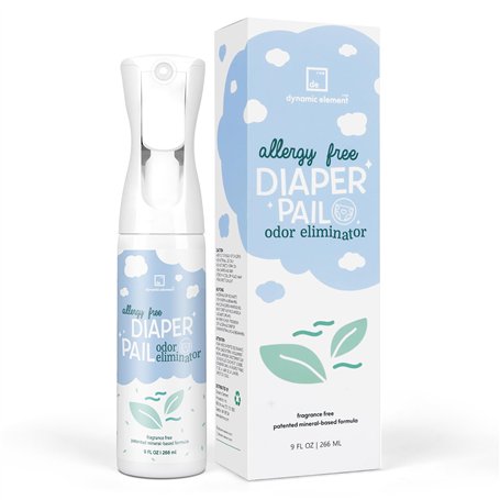Dynamic Element – Spray désodorisant sans parfum pour poubelle à couches – Formule minérale sûre pour bébé