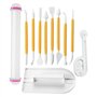 Soleebee 11 Pcs Outils de Modelage Fondant Outils De Décoration De Gâteau De Cuisson Décoration De Sucre Artisanal Outils De Gla