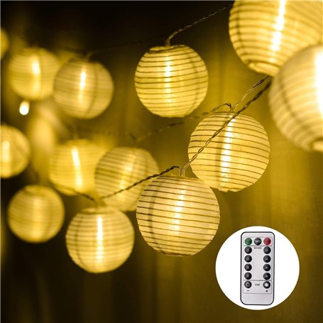 EKKONG Guirlande Lumineuses LED Lanterne à Piles Exterieur avec Télécommande & Minuteur