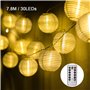 EKKONG Guirlande Lumineuses LED Lanterne à Piles Exterieur avec Télécommande & Minuteur, 30 Boules LED, Longeur 7.8M, 8 modes Gu