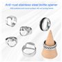 Anneau Décapsuleur, 6 Pcs Bagues Décapsuleur pour Enlever les Bouchons des Bouteilles, Anneau de Tire-bouchon Utilise toutes Sor