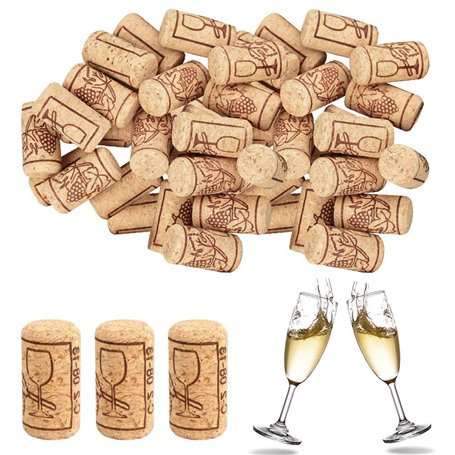 LPAMABA 100 PCS Bouchon de Vin Liege Bouchon de Vin Réutilisable Bouchon de Bouteille de Vin en Bois Bouchons en Liège pour Bout