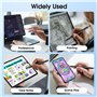 GlasFlength Stylet Tablette, Stylet Tactile Universel 2 en 1 avec Pointe Magnétique en Caoutchouc avec 6 Embouts de Rechange pou