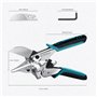 Cisaille à onglet à cliquet O'Shine Expert pour le moulage, l'artisanat du bois, coupe-garniture en PVC de 45 à 135 degrés, avec