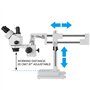 VEVOR Microscope Stéréo 3.5X-90X Simul Focal Trinoculaire Zoom 360 Degrés Rotatif Trinoculaire Stéréo Microscope Double Bras Sta