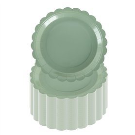 PHUNAT Lot de 50 assiettes de fête vertes de 18 cm