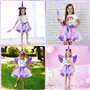 BUOAZR 7 Pcs Deguisement Licorne Fille Princess Enfant, Jupe Tutu avec Ailes, Coiffe de Licorne, Baguette de Fée, Épingles à che