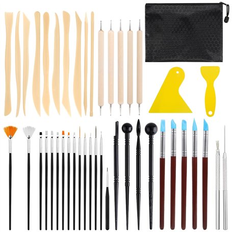 DICLLY Kit de 44 Outils de Poterie en Argile - Outil Modelage