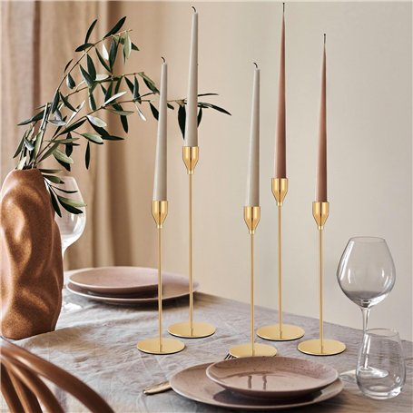 BARAKYEG Chandelier Bougeoir Dorés 9 Pcs,Chandelier de Mariage Différentes Tailles,23/28/33cm Candélabre pour Bougies de 2.2 cm 