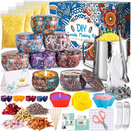 NCKIHRKK Kit de Fabrication de Bougies Parfumées DIY avec Cire de Soja Naturelle Ensemble