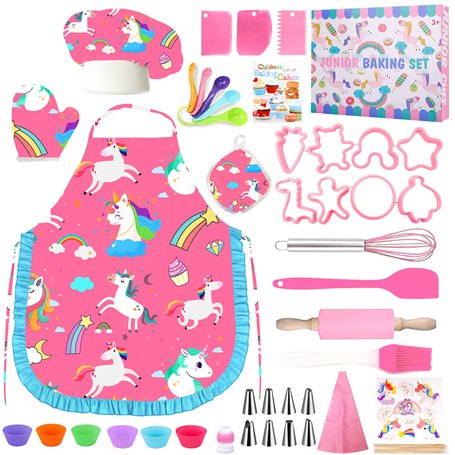 MUOIVG Ensemble de Cuisine et pâtisserie pour Enfants - 49PCS Kit Patisserie Enfant