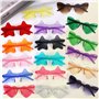 MOYKSRR 18 Paires de Lunettes en Forme de Cœur/Étoile Hippie Rétro, Lunettes de Soleil Transparentes Couleur Bonbon, Drôle de Lu