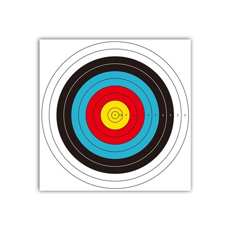 Cibles de tir à l'arc 40 cm x 40 cm Norme Internationale 10 Anneaux en Papier cibles 30 pièces