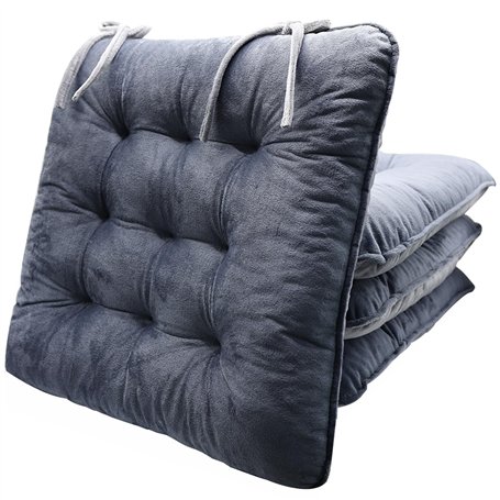 YUNSHANGHE Lot de 4 Coussins de Chaise Lavables en Velours Cristal - 40 x 40 cm - Doux - Pour Bureau