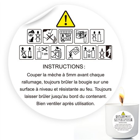 120 Étiquettes Autocollantes pour Bougies Artisanales 4.5cm Étiquettes Adhésives Rondes pour Étiquetage des Bougies
