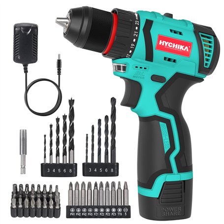 HYCHIKA Perceuse visseuse sans fil 16.8V avec batterie 1.5Ah