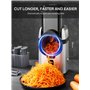 FOHERE Râpe a Légumes Électrique， 5 en 1 Elektrische Reibe，80W trancheuse à légumes avec plusieurs lames interchangeables et boî