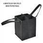 TIMESETL 2Pcs Sac de Bouteille en Feutre pour 4 Bouteilles, Porte-Bouteille en Feutre, Panier de Bouteille avec Cloison Séparée