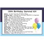 Kit de survie Jemsideas pour anniversaire. Boîte cadeau d'anniversaire humoristique et carte pour les 18 ans. Couleur personnali