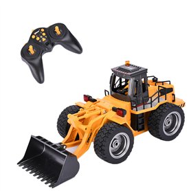 Top Race Chargeur frontal entièrement fonctionnel à 6 canaux, tracteur de pelle avec construction à télécommande télécommandée a Top Race Chargeur frontal entièrement fonctionnel à 6 canaux