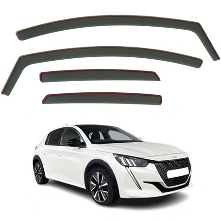 Lot de 4 déflecteurs d'air compatibles avec Peugeot 208 e-208 MK2 2020 2021 2022 2023 2024 2025 2026.