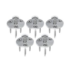 Piton Douille Rétractable + 3 Vis | pour Fixation bâche Couverture de Piscine sur Plage Bois | Alu/INOX | Lot de 5 pièces - POOL