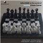 Radicaln Jeu d'échecs en marbre noir et blanc de 30,5 cm fait à la main – 1 échiquier et 32 pièces d'échecs – Jeu de société pou