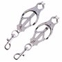Pince Teton Sexuelle bdsm Jouet Intime Longueur 8.3cm en Métal couleur Argent Jouet Sexuel accessoire bdsm avec Mousquetons Sex