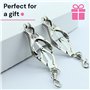 Pince Teton Sexuelle bdsm Jouet Intime Longueur 8.3cm en Métal couleur Argent Jouet Sexuel accessoire bdsm avec Mousquetons Sex 